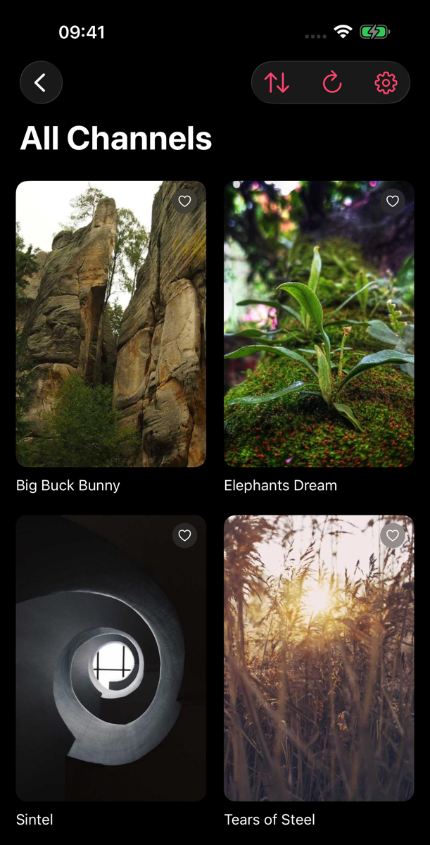 Zapline's movie poster grid on iPhone